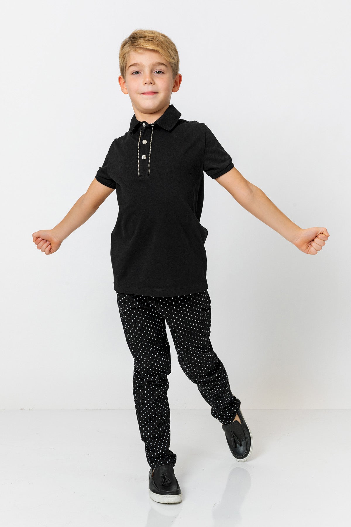 InCity Kids Boys Solid Button Short Sleeve Polo Shirt InCity Boys & Girls