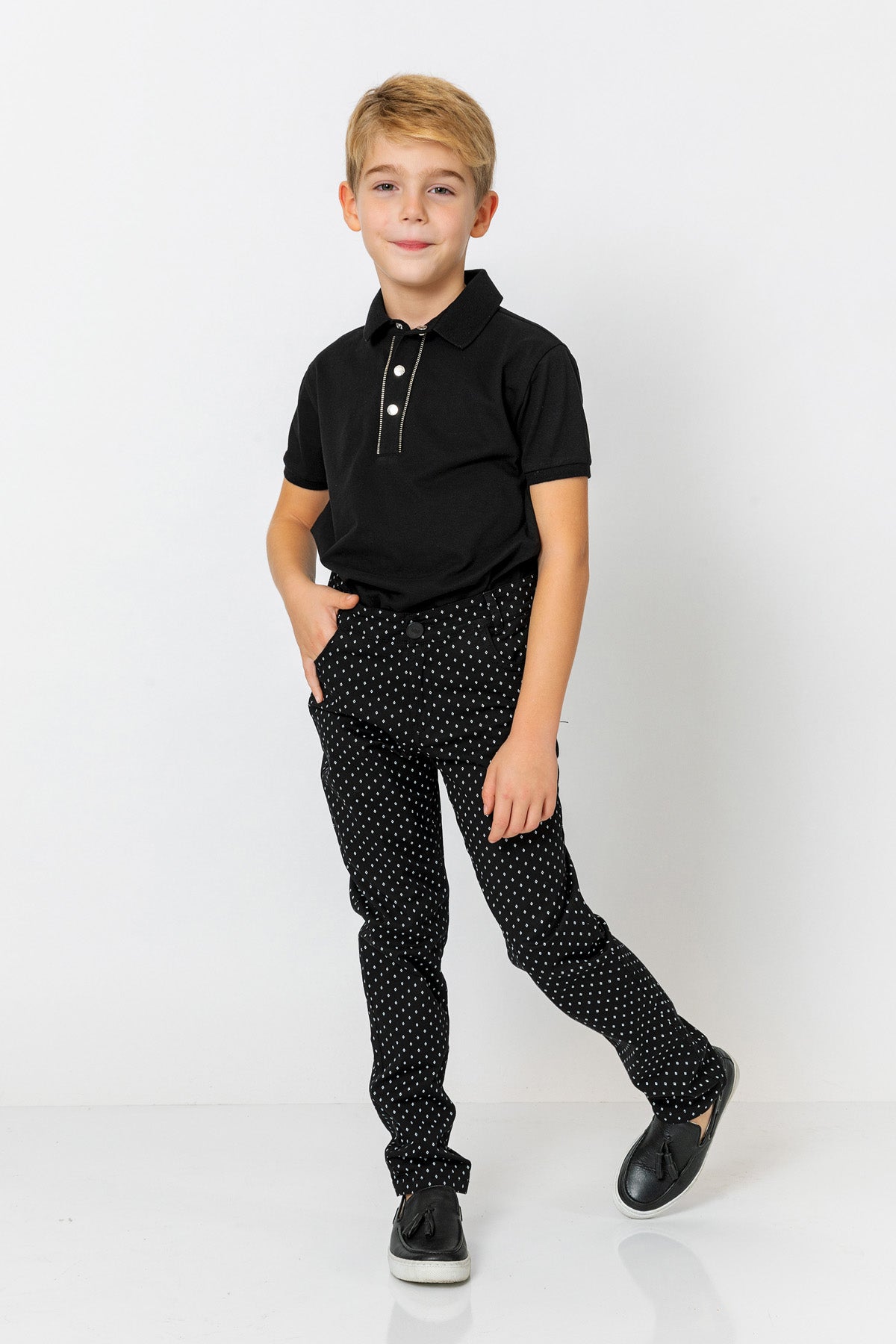 InCity Kids Boys Solid Button Short Sleeve Polo Shirt InCity Boys & Girls