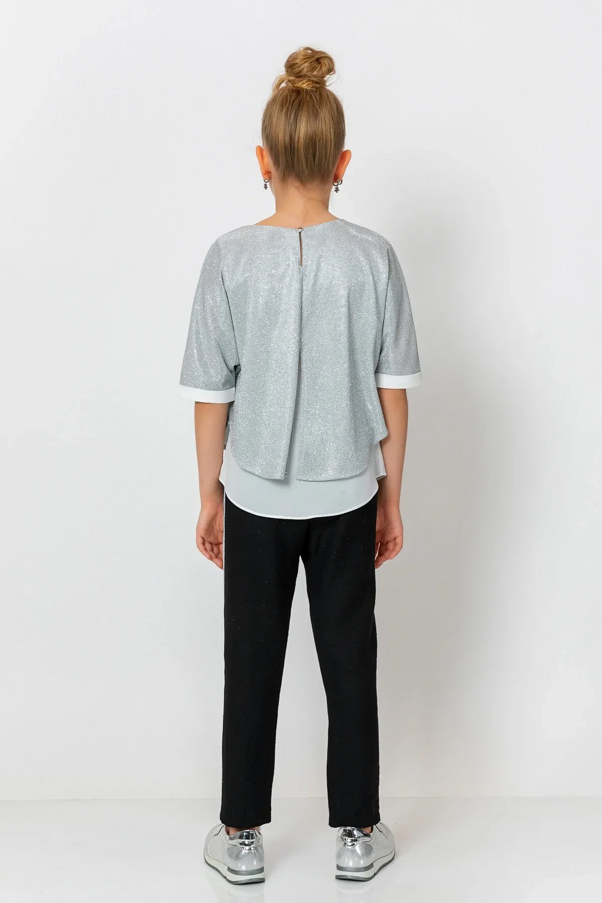 InCity Kids Girls Elastic Waist Sequin Stripe Straight Leg Pants InCity Boys & Girls