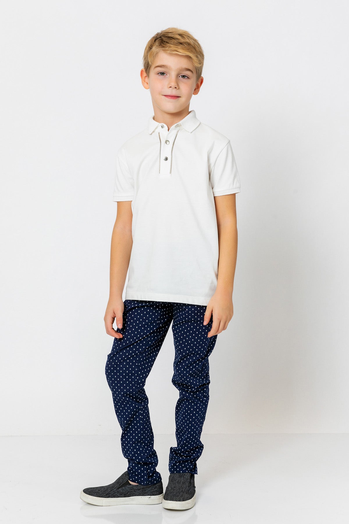 InCity Kids Boys Solid Button Short Sleeve Polo Shirt InCity Boys & Girls