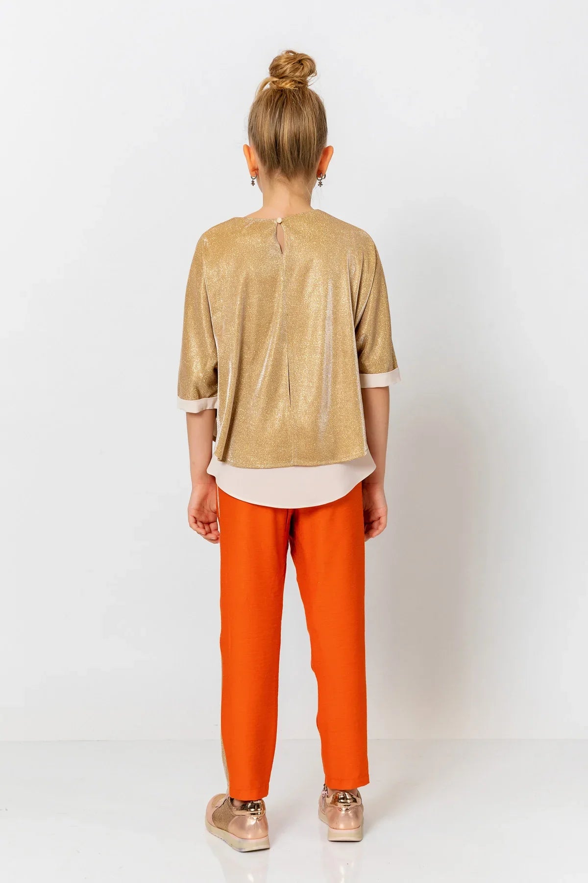 InCity Kids Girls Elastic Waist Sequin Stripe Straight Leg Pants InCity Boys & Girls