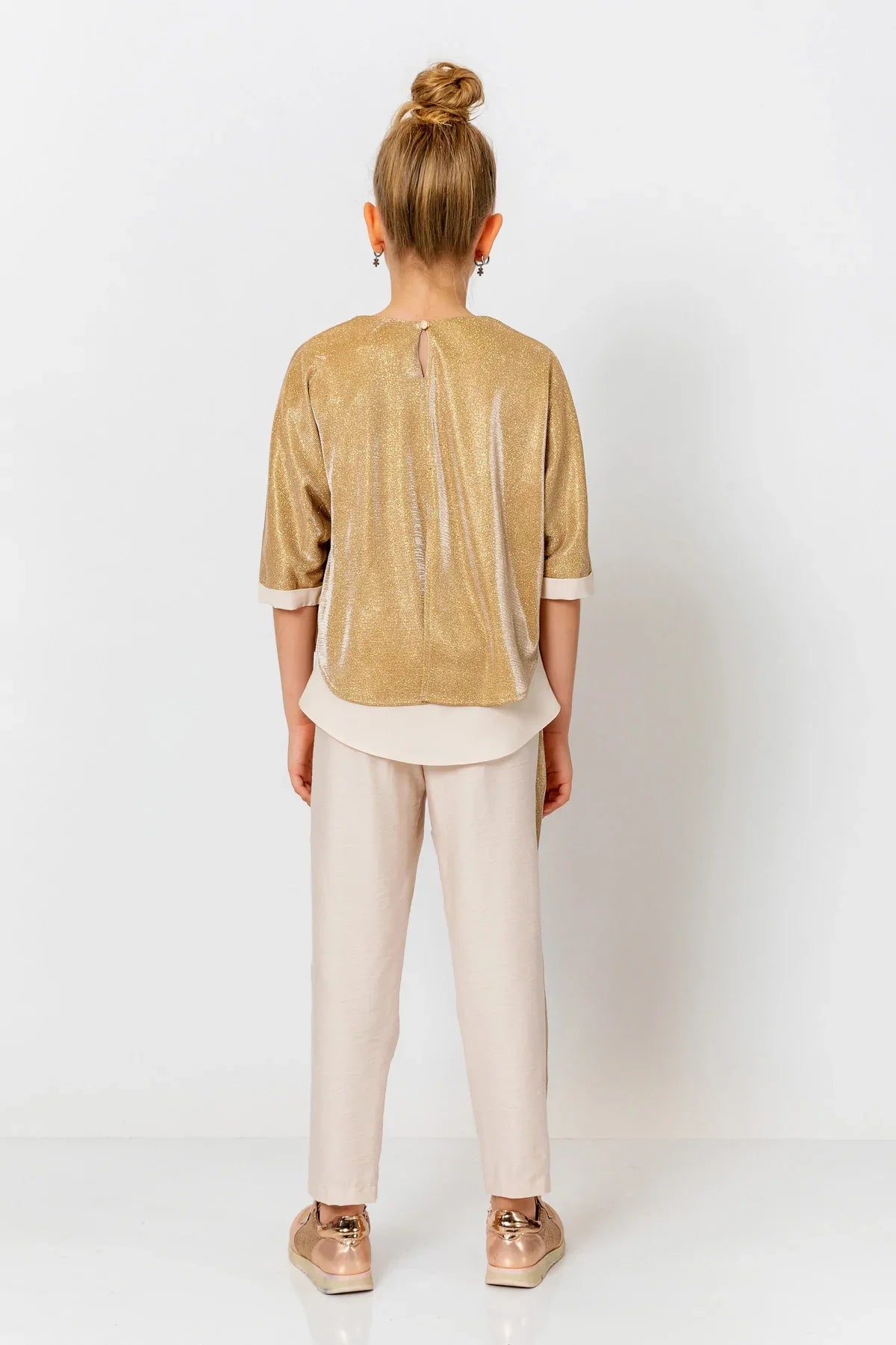 InCity Kids Girls Elastic Waist Sequin Stripe Straight Leg Pants InCity Boys & Girls