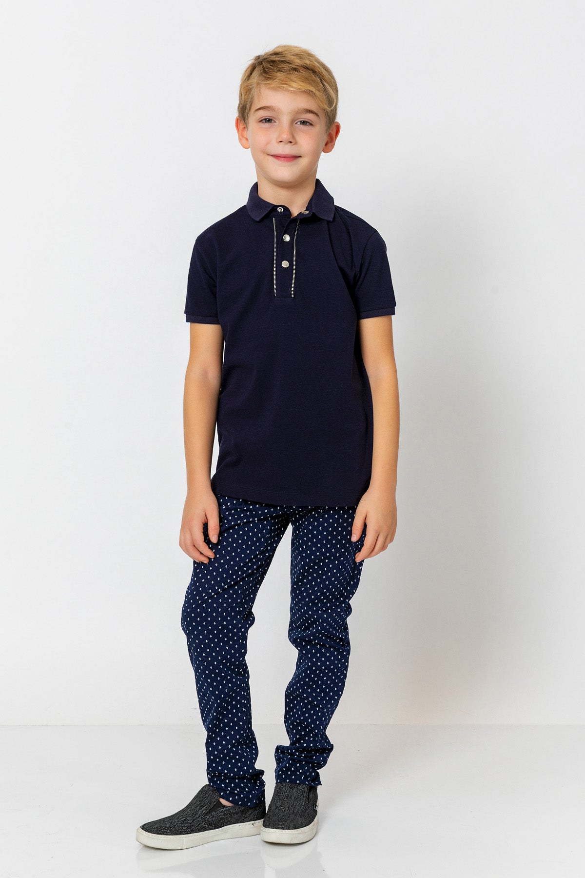 InCity Kids Boys Solid Button Short Sleeve Polo Shirt InCity Boys & Girls