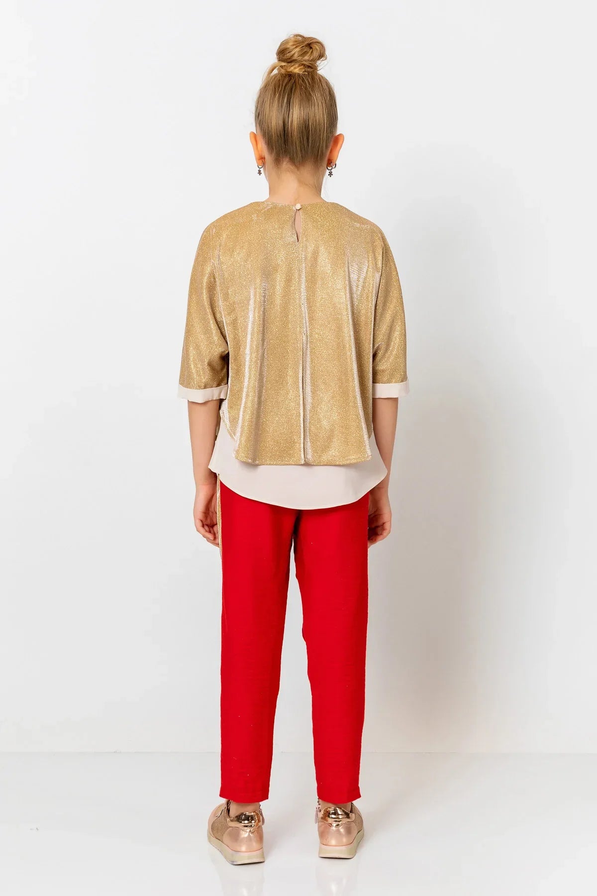 InCity Kids Girls Elastic Waist Sequin Stripe Straight Leg Pants InCity Boys & Girls