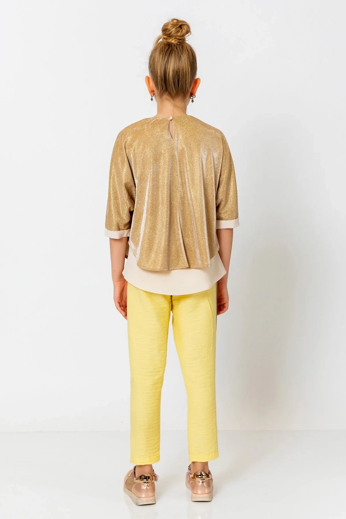 InCity Kids Girls Elastic Waist Sequin Stripe Straight Leg Pants InCity Boys & Girls