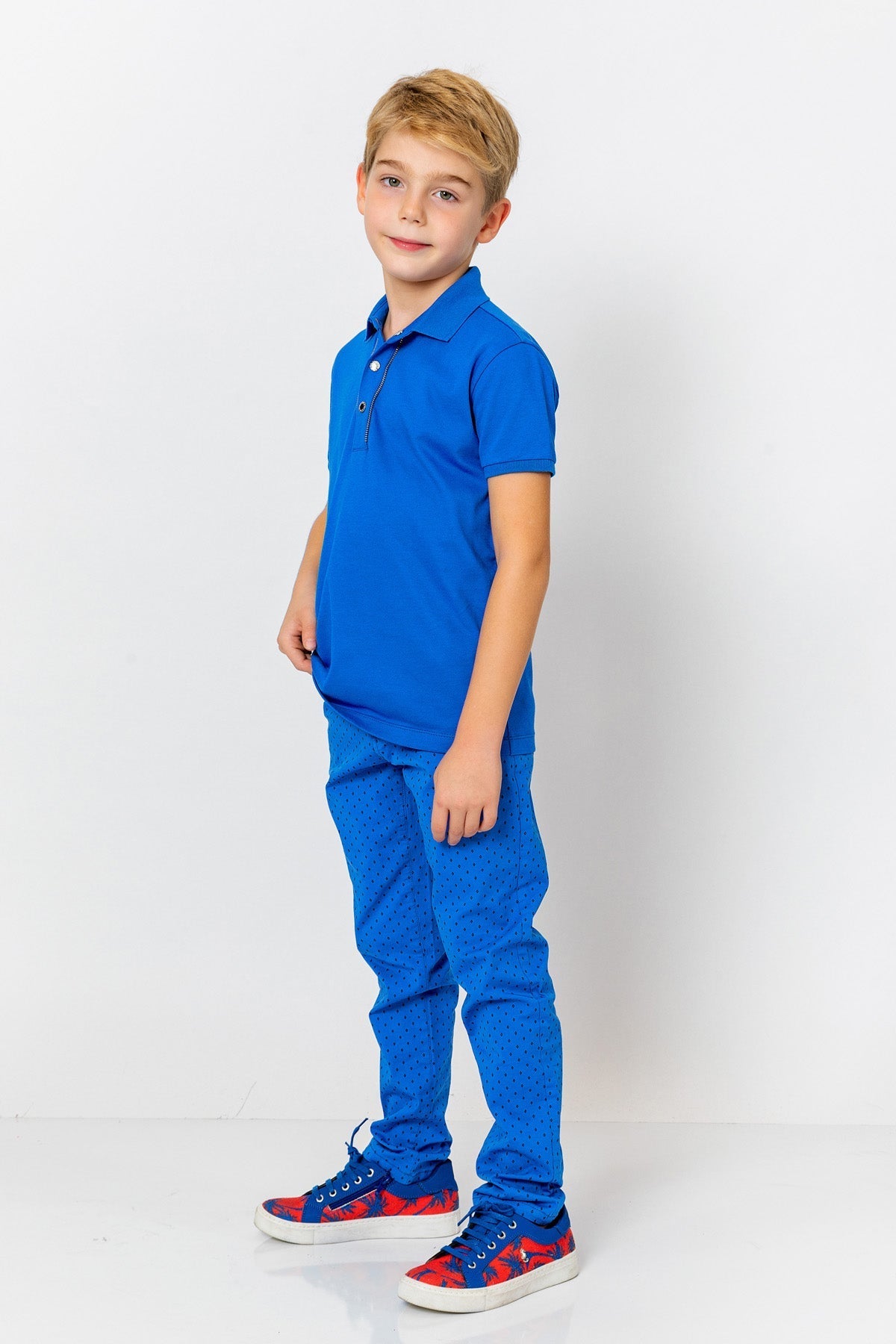 InCity Kids Boys Solid Button Short Sleeve Polo Shirt InCity Boys & Girls