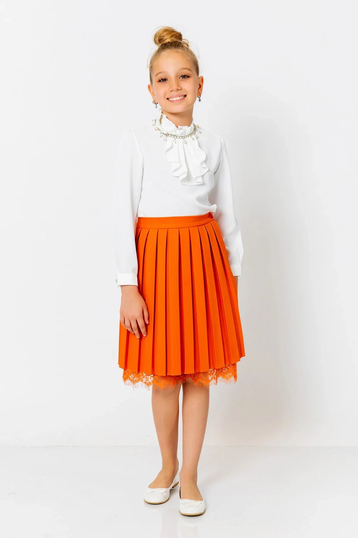 InCity Kids Girls Pleated Lace Midi Skirt InCity Boys & Girls