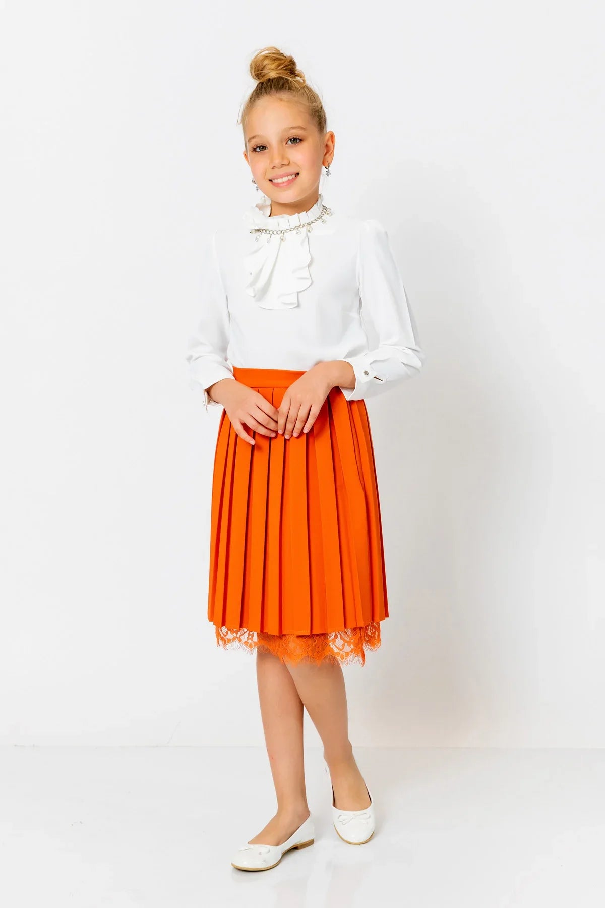 InCity Kids Girls Pleated Lace Midi Skirt InCity Boys & Girls