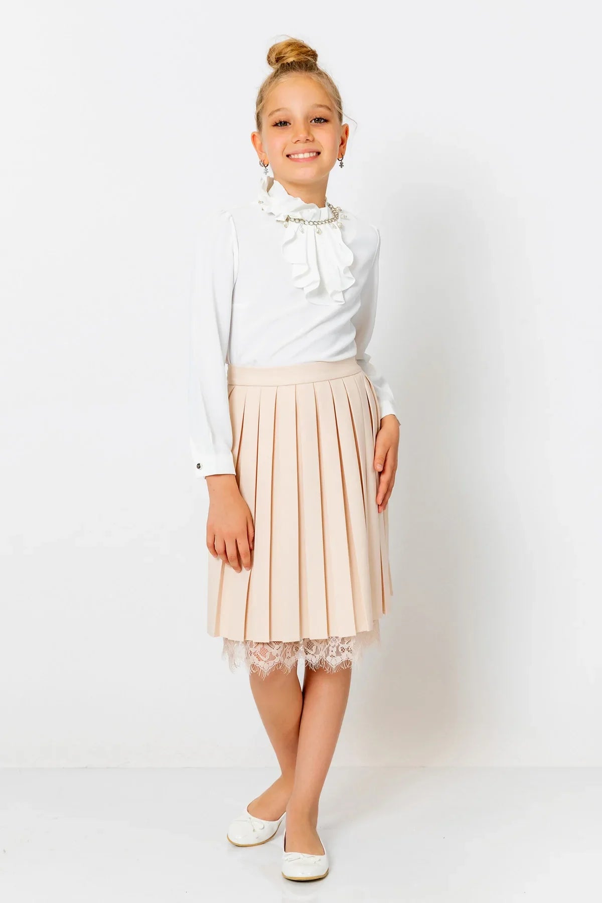 InCity Kids Girls Pleated Lace Midi Skirt InCity Boys & Girls