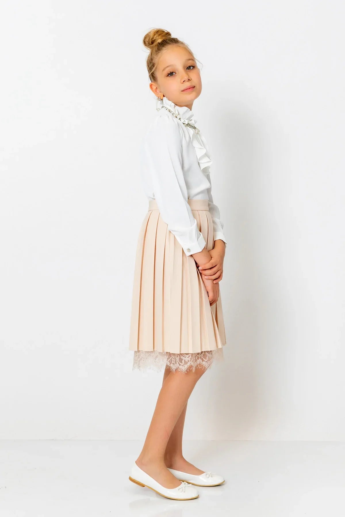 InCity Kids Girls Pleated Lace Midi Skirt InCity Boys & Girls