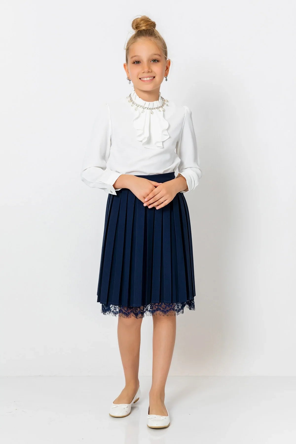 InCity Kids Girls Pleated Lace Midi Skirt InCity Boys & Girls