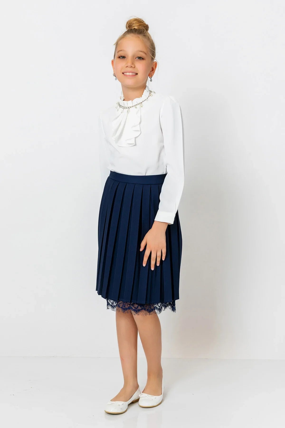 InCity Kids Girls Pleated Lace Midi Skirt InCity Boys & Girls