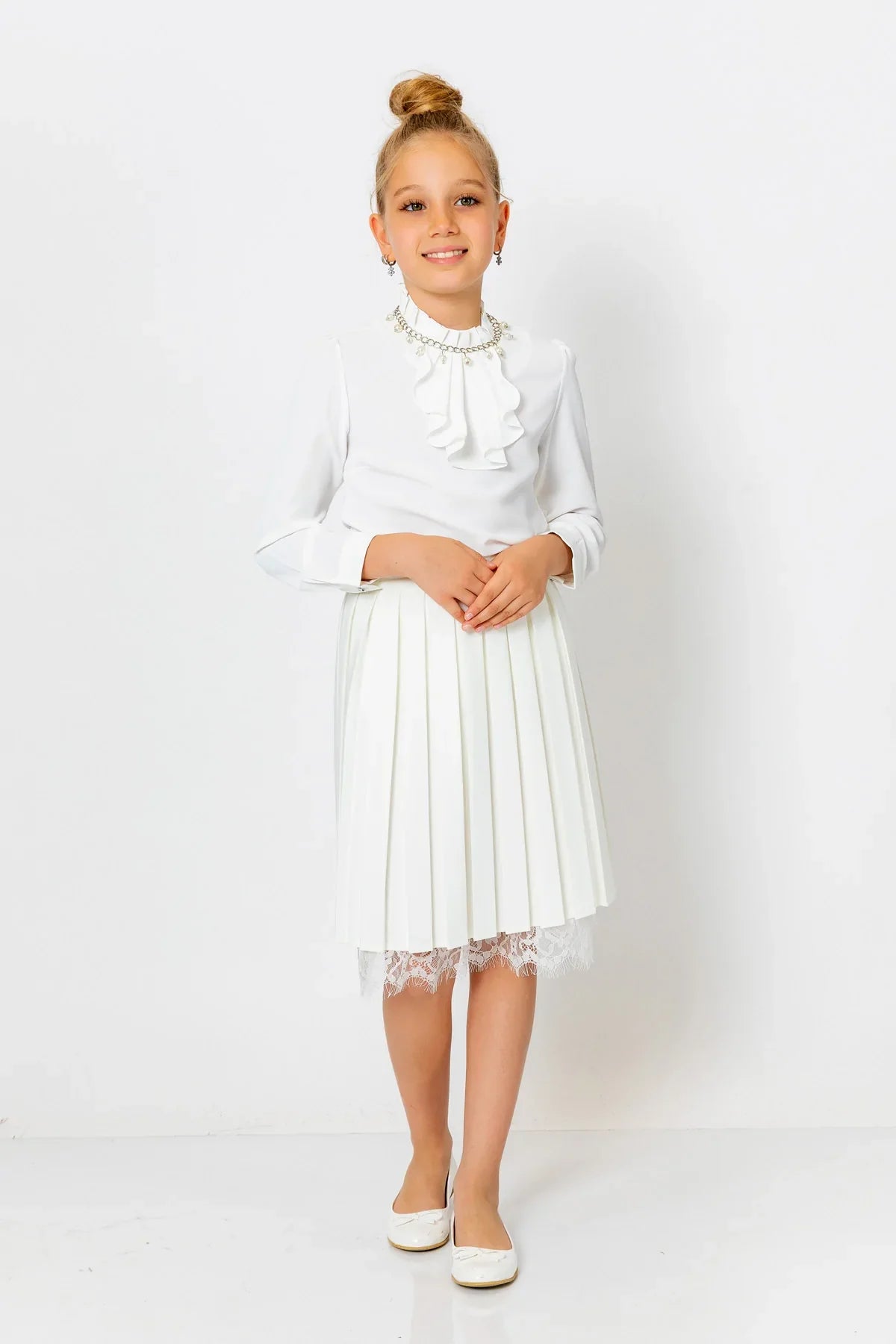 InCity Kids Girls Pleated Lace Midi Skirt InCity Boys & Girls