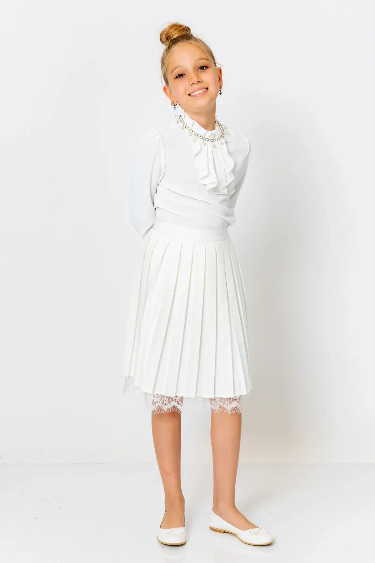 InCity Kids Girls Pleated Lace Midi Skirt InCity Boys & Girls