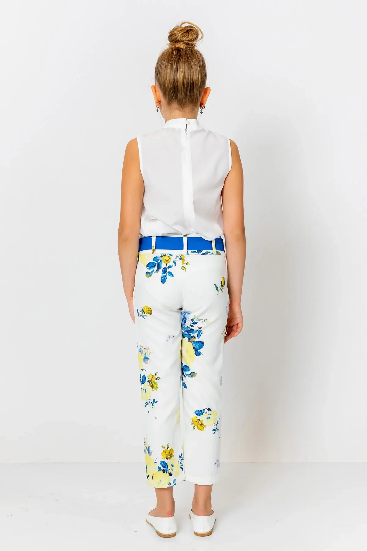 InCity Kids Girls Floral Ribbon Belted Fashion Pants InCity Boys & Girls