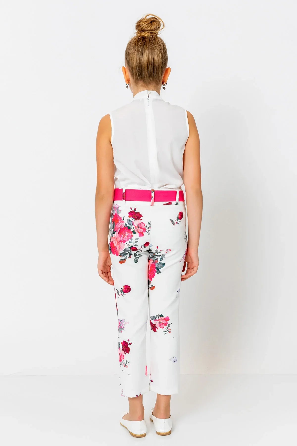 InCity Kids Girls Floral Ribbon Belted Fashion Pants InCity Boys & Girls