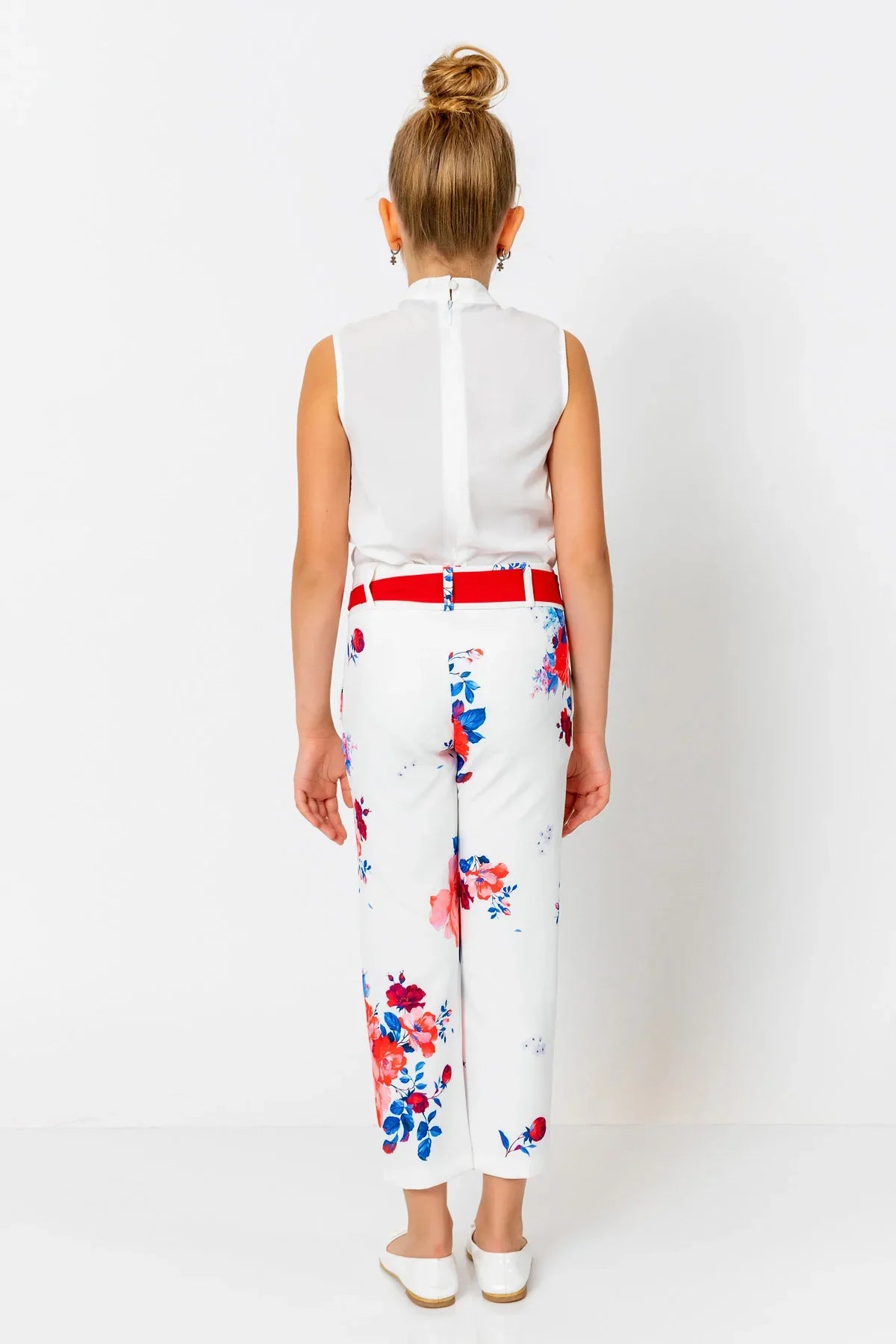 InCity Kids Girls Floral Ribbon Belted Fashion Pants InCity Boys & Girls