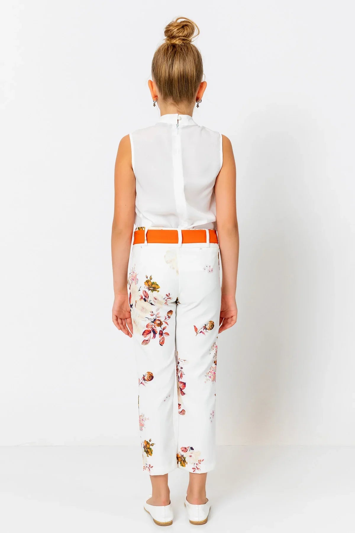 InCity Kids Girls Floral Ribbon Belted Fashion Pants InCity Boys & Girls