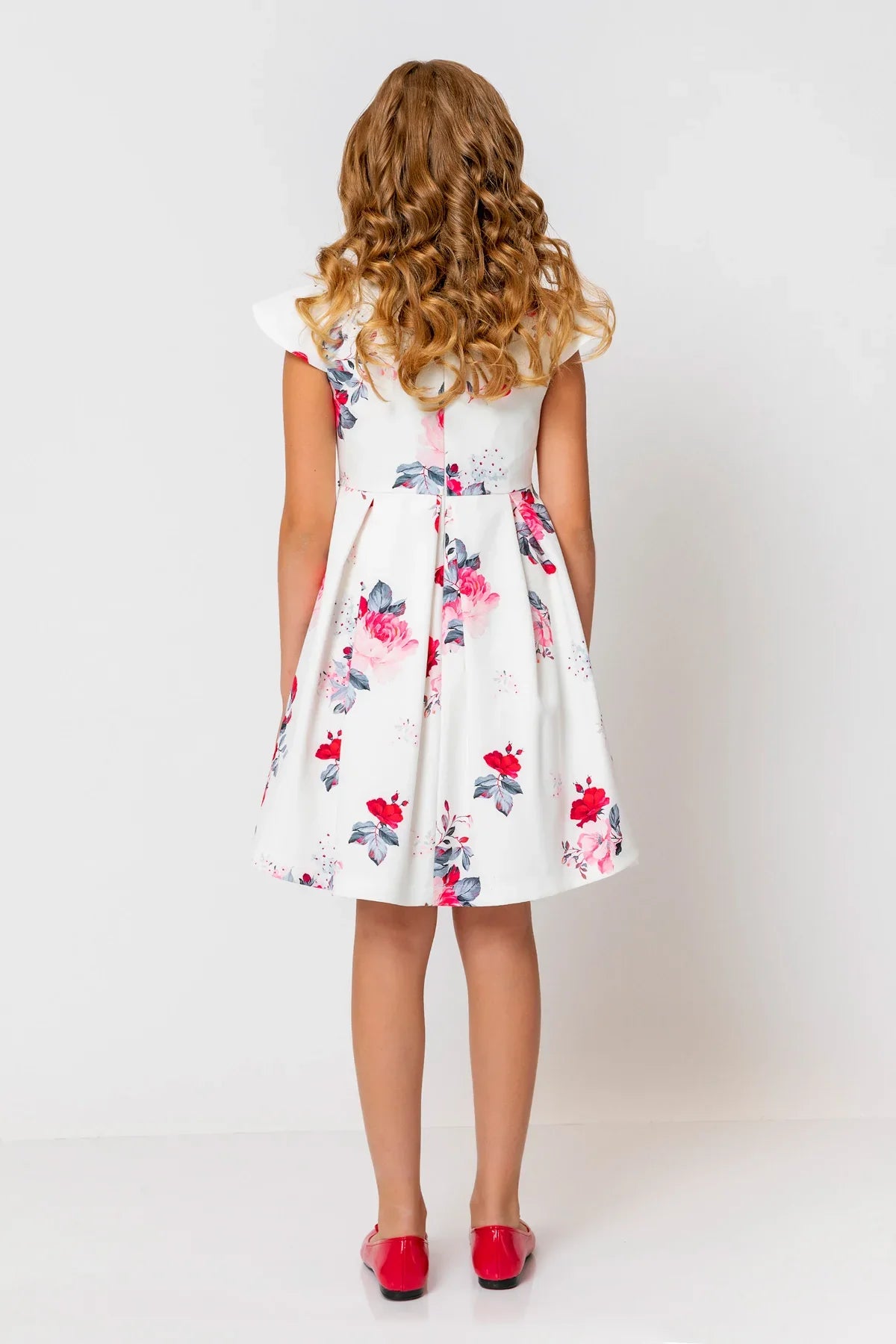 InCity Kids Girls Floral Print Cap Sleeve Pleated Fashion Dress InCity Boys & Girls