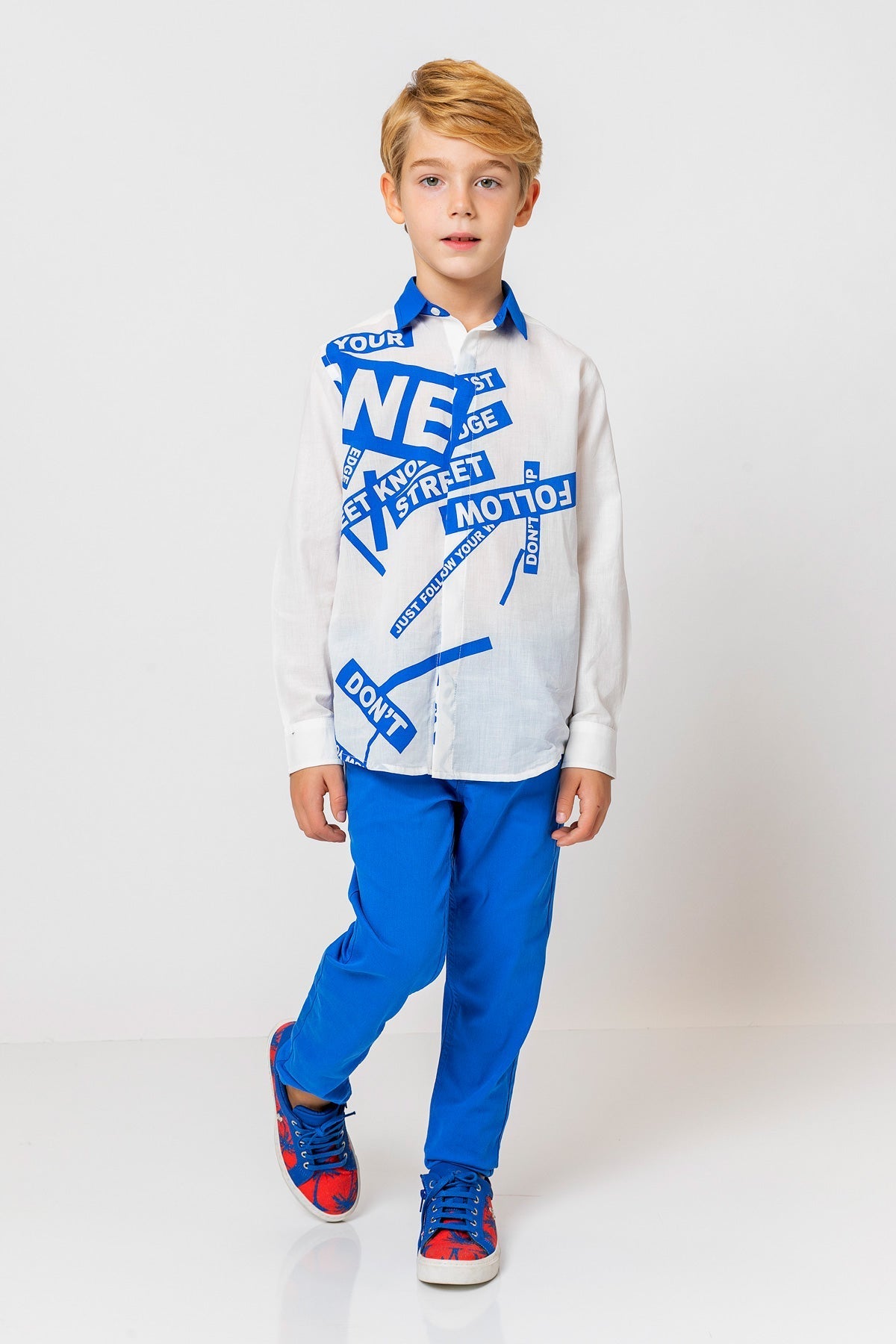 InCity Kids Boys Collar Printed Multicolor Fashion Dress Shirt InCity Boys & Girls