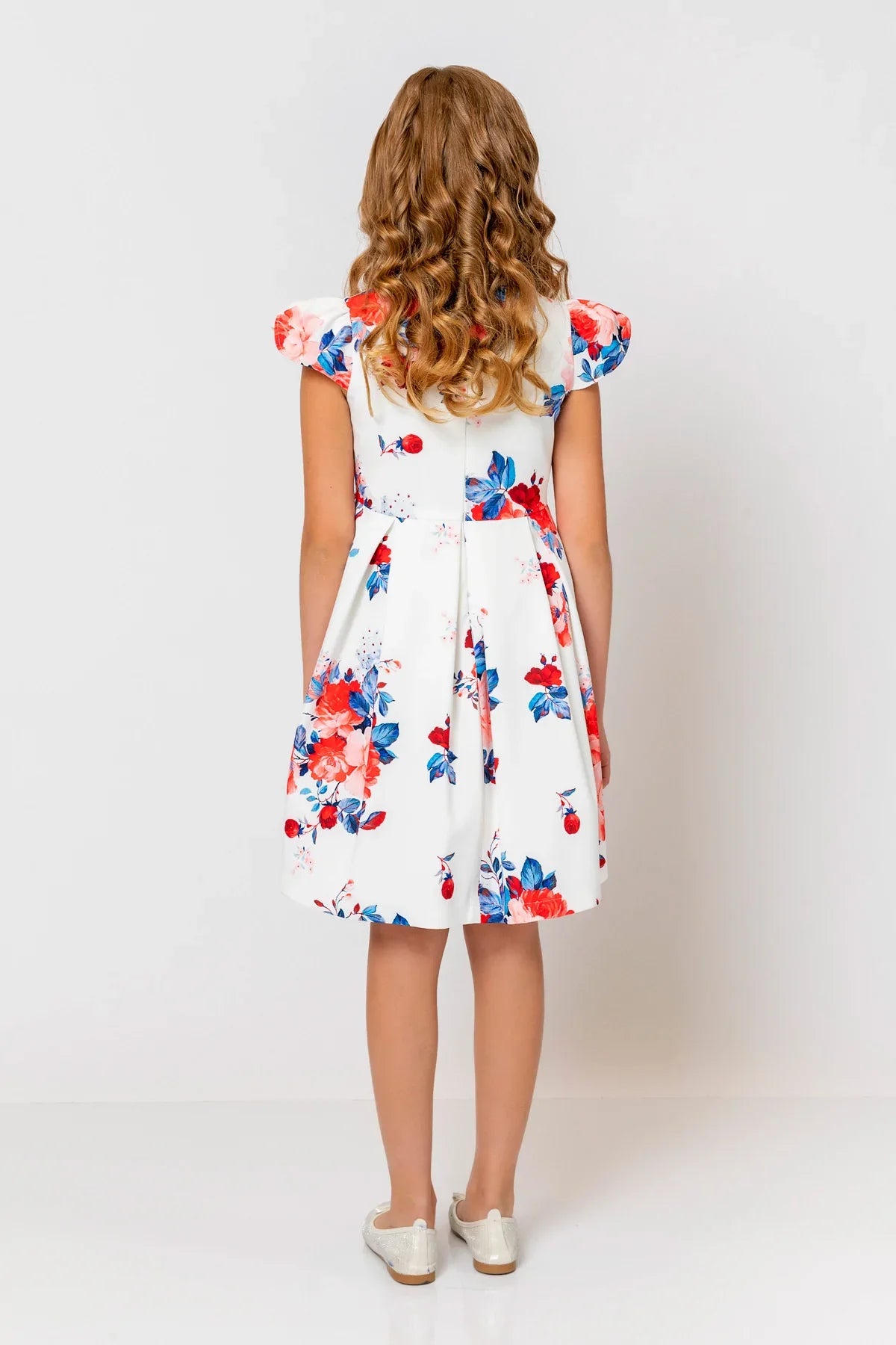 InCity Kids Girls Floral Print Cap Sleeve Pleated Fashion Dress InCity Boys & Girls