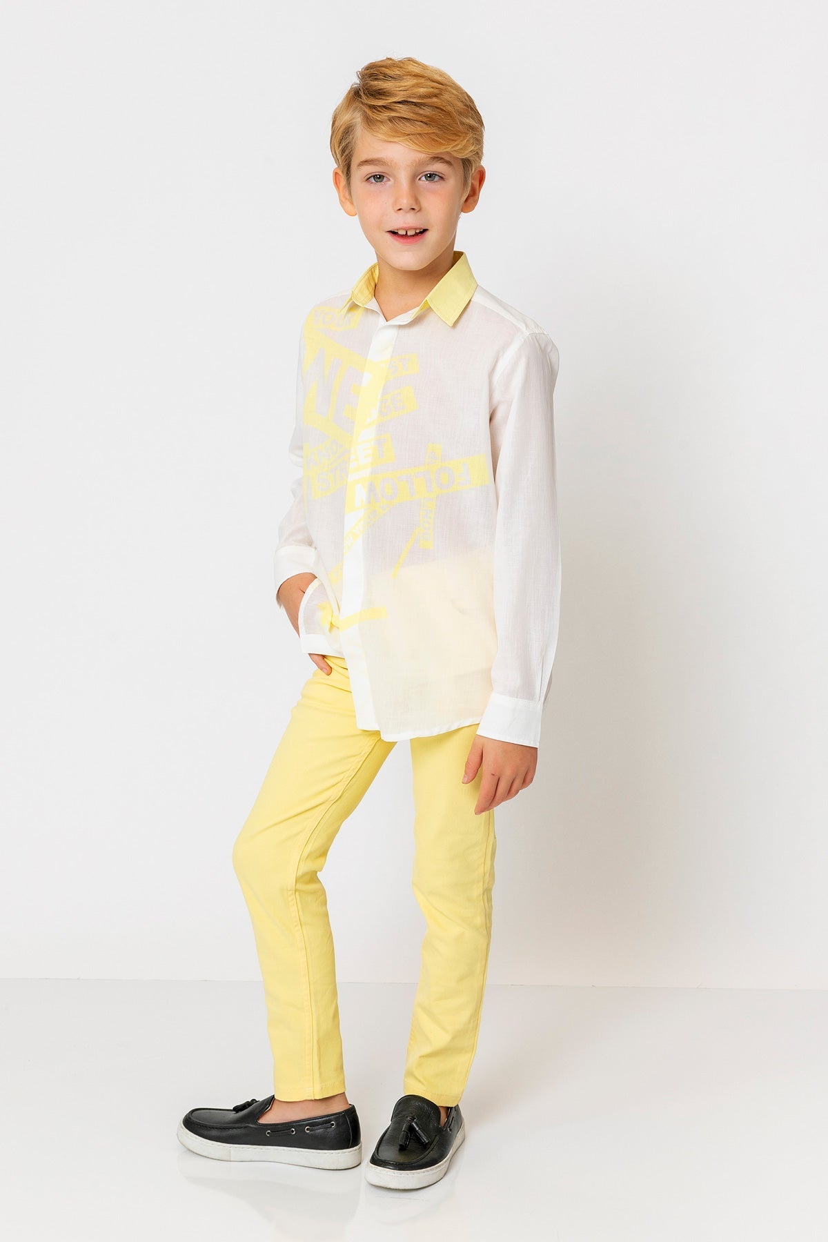 InCity Kids Boys Collar Printed Multicolor Fashion Dress Shirt InCity Boys & Girls