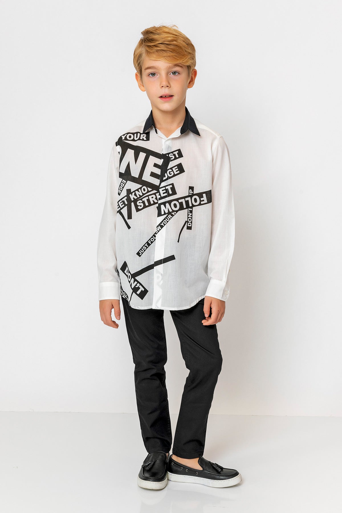 InCity Kids Boys Collar Printed Multicolor Fashion Dress Shirt InCity Boys & Girls