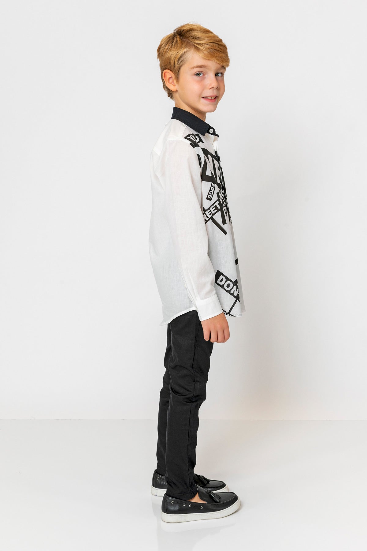 InCity Kids Boys Collar Printed Multicolor Fashion Dress Shirt InCity Boys & Girls