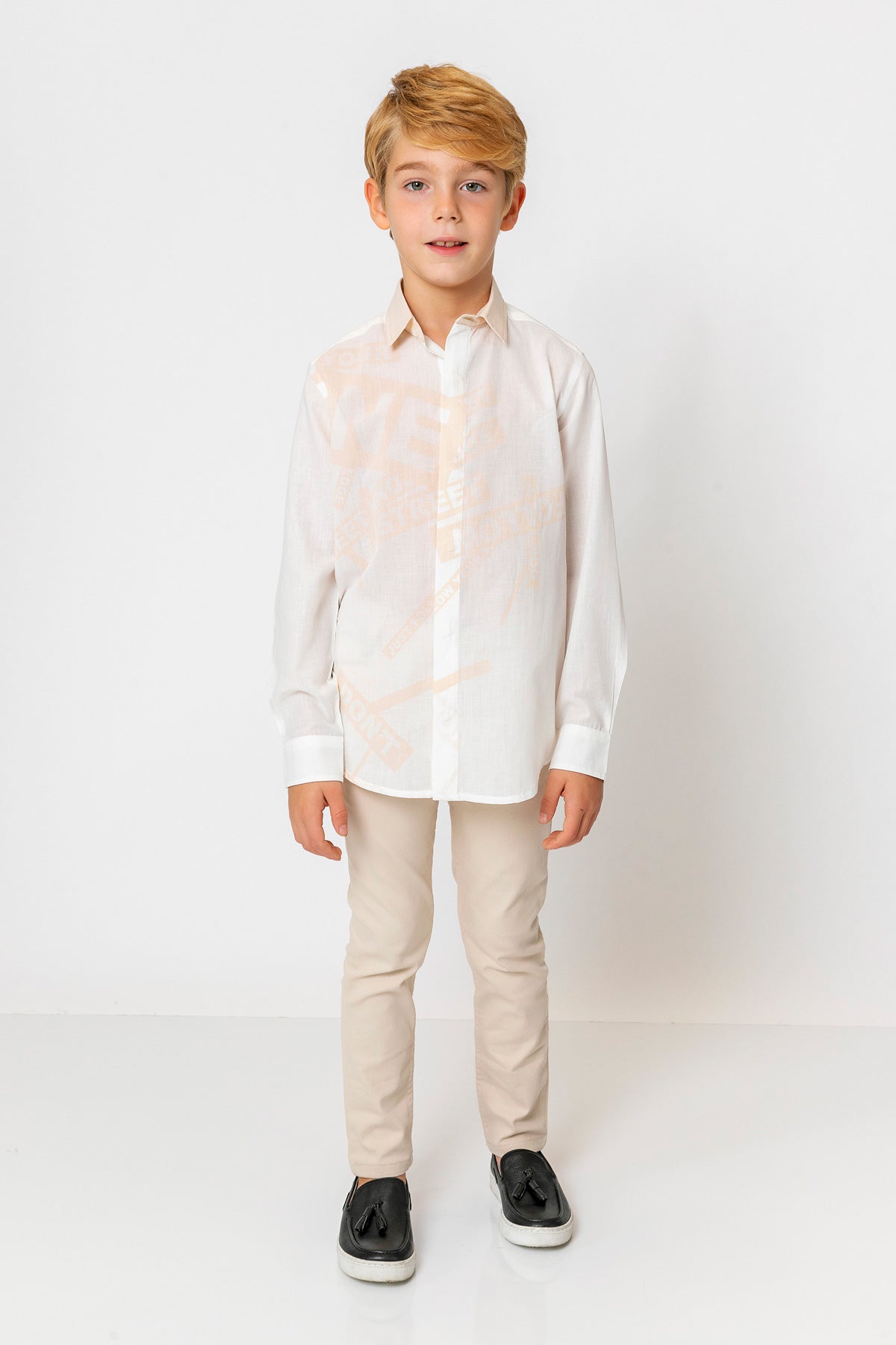 InCity Kids Boys Collar Printed Multicolor Fashion Dress Shirt InCity Boys & Girls