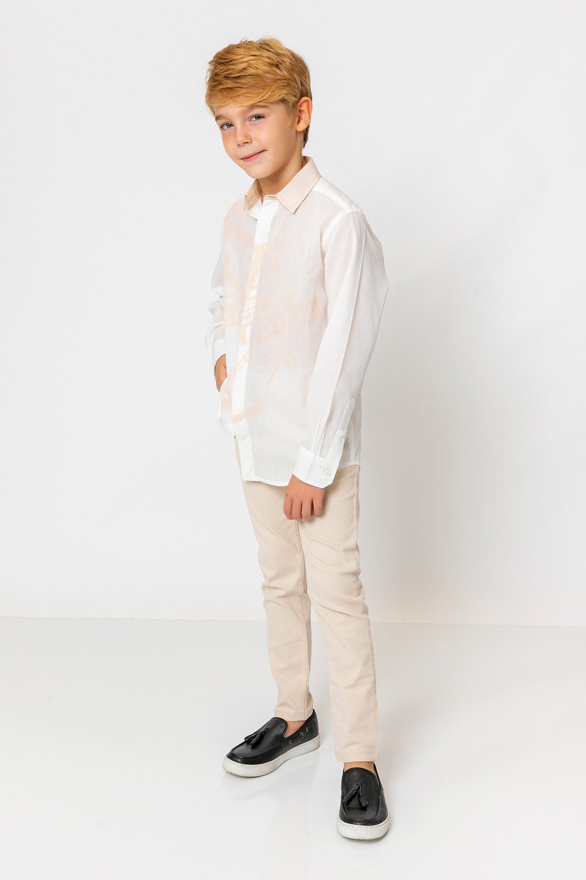 InCity Kids Boys Collar Printed Multicolor Fashion Dress Shirt InCity Boys & Girls