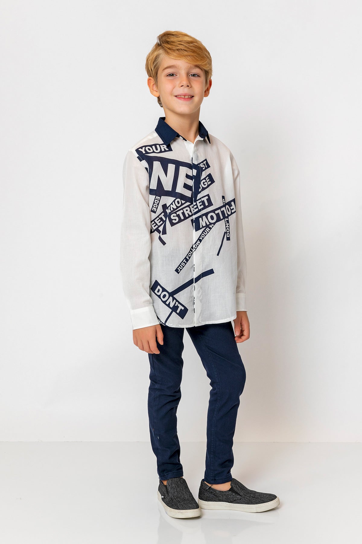 InCity Kids Boys Collar Printed Multicolor Fashion Dress Shirt InCity Boys & Girls