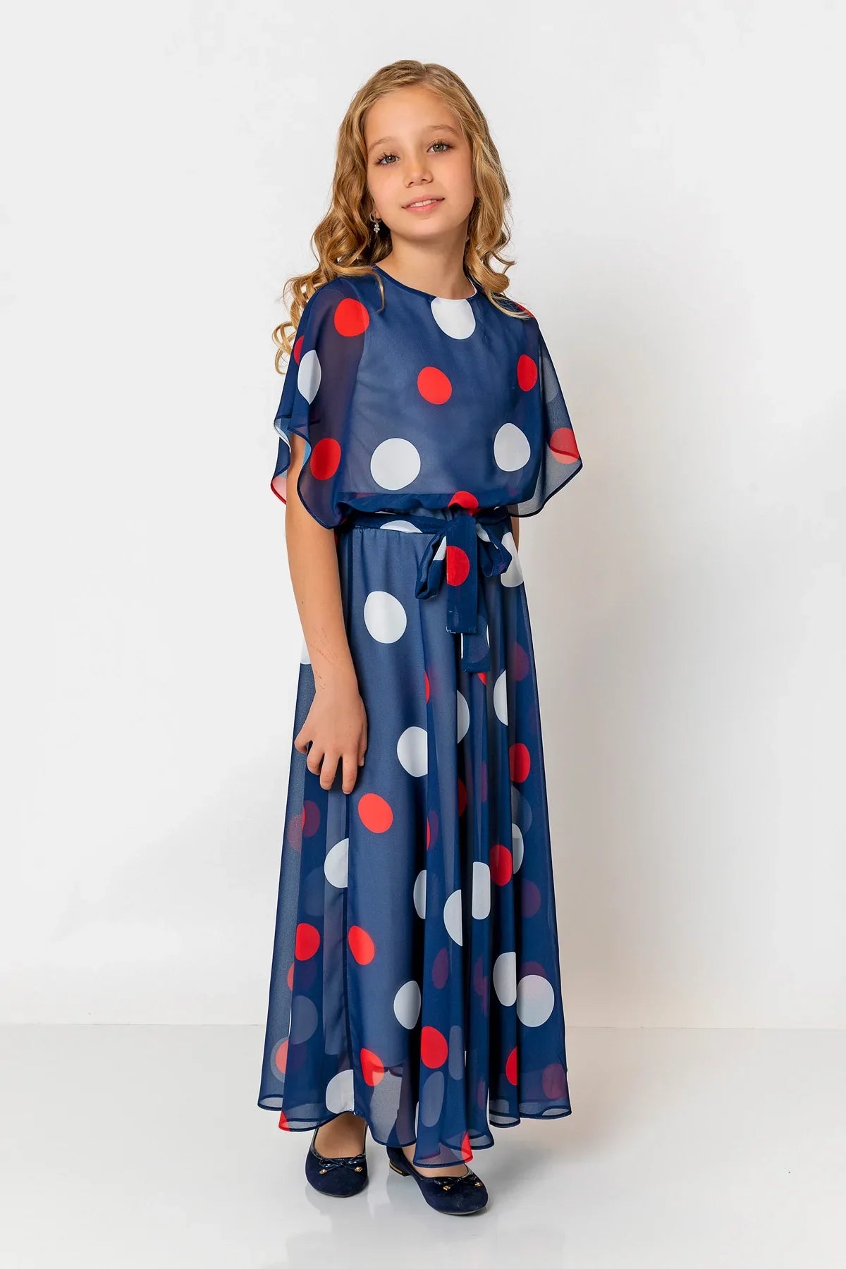 InCity Kids Girls Batwing Sleeve Polka Dot Dress InCity Boys & Girls