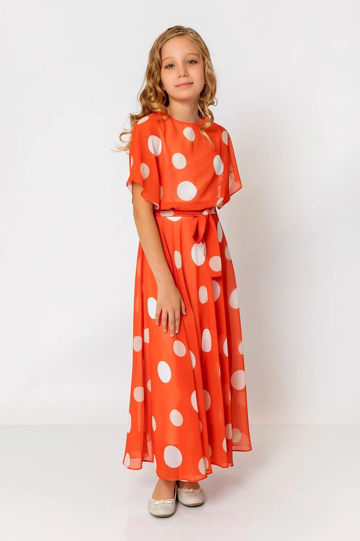 InCity Kids Girls Batwing Sleeve Polka Dot Dress InCity Boys & Girls