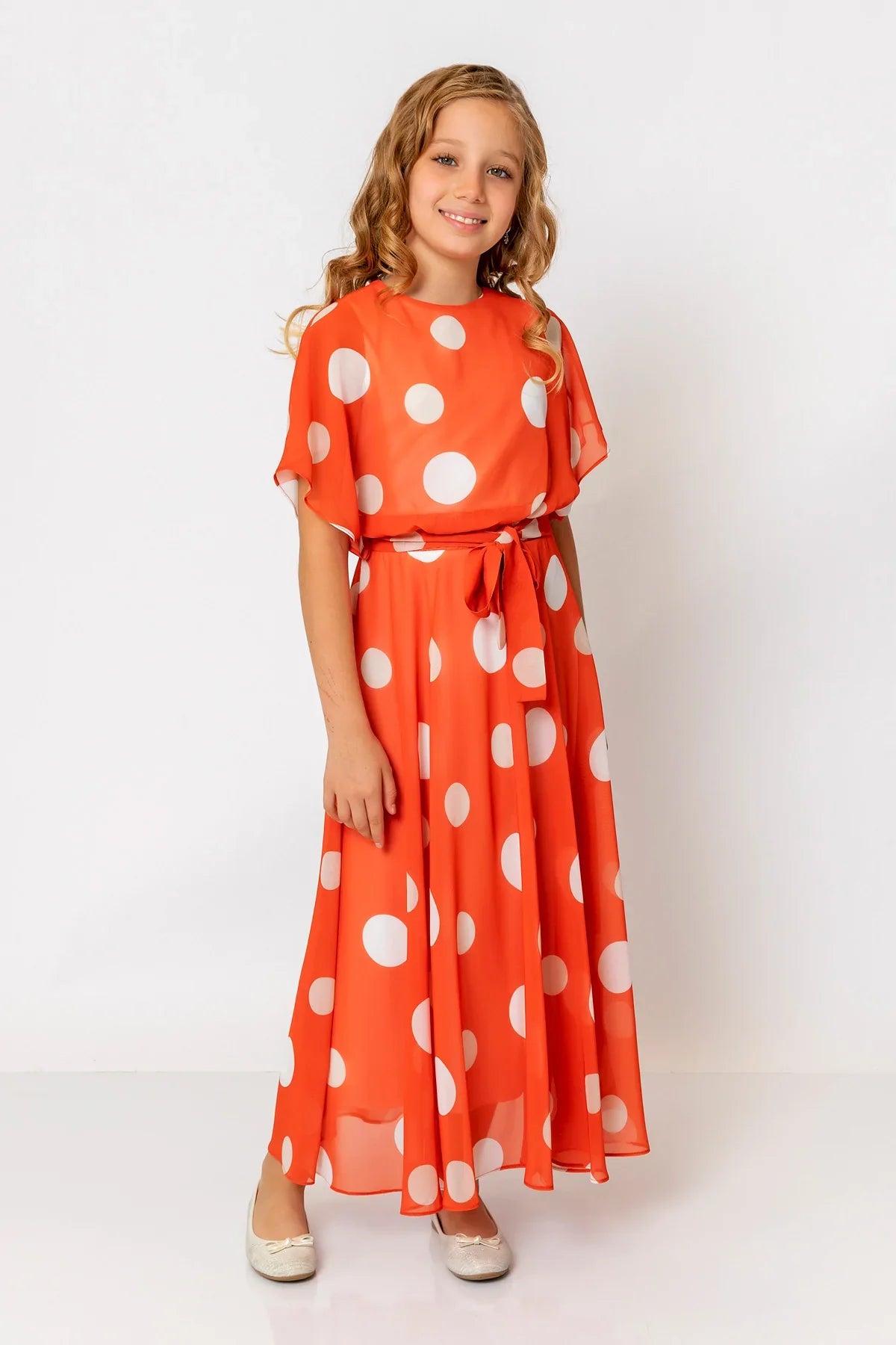 InCity Kids Girls Batwing Sleeve Polka Dot Dress InCity Boys & Girls