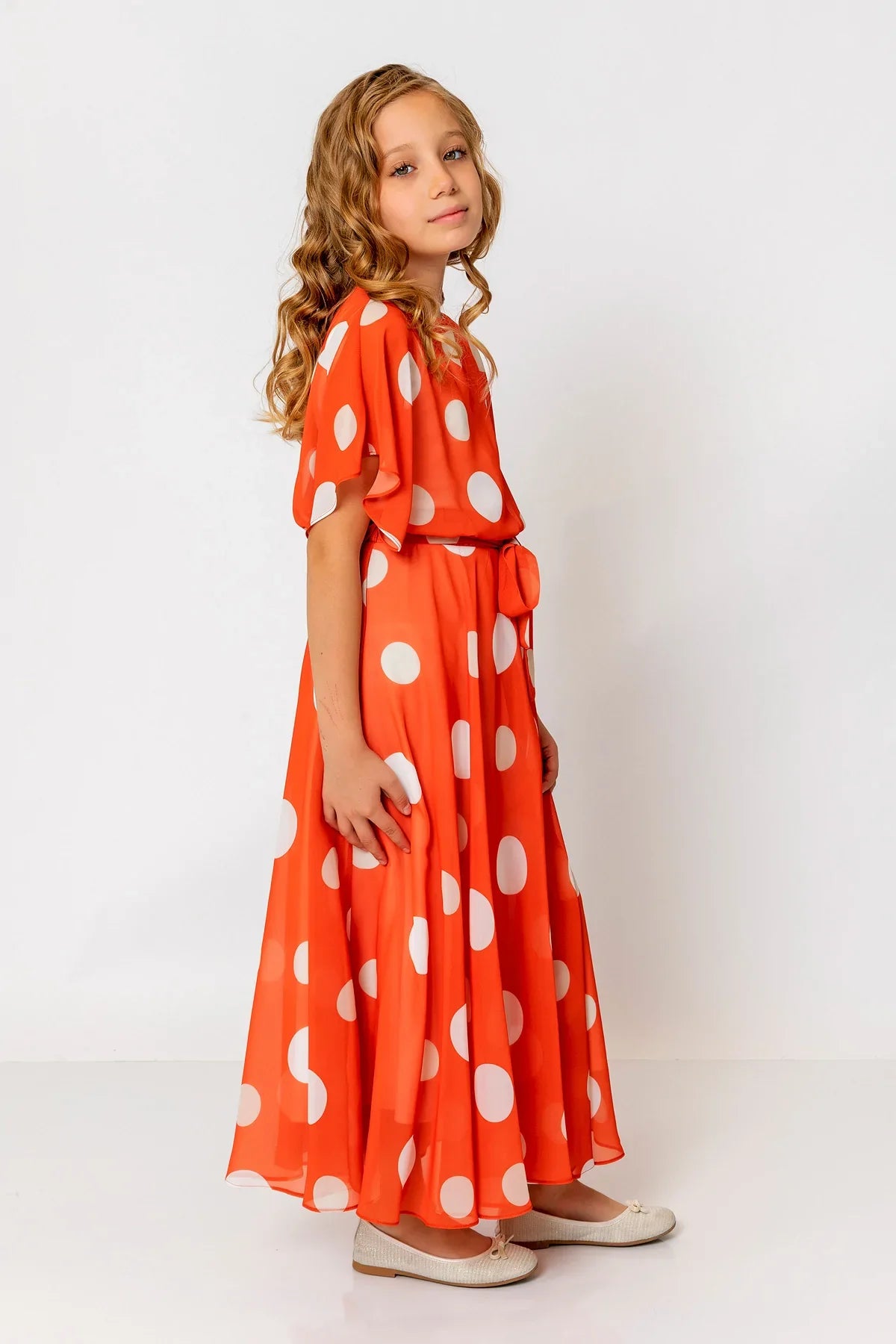 InCity Kids Girls Batwing Sleeve Polka Dot Dress InCity Boys & Girls