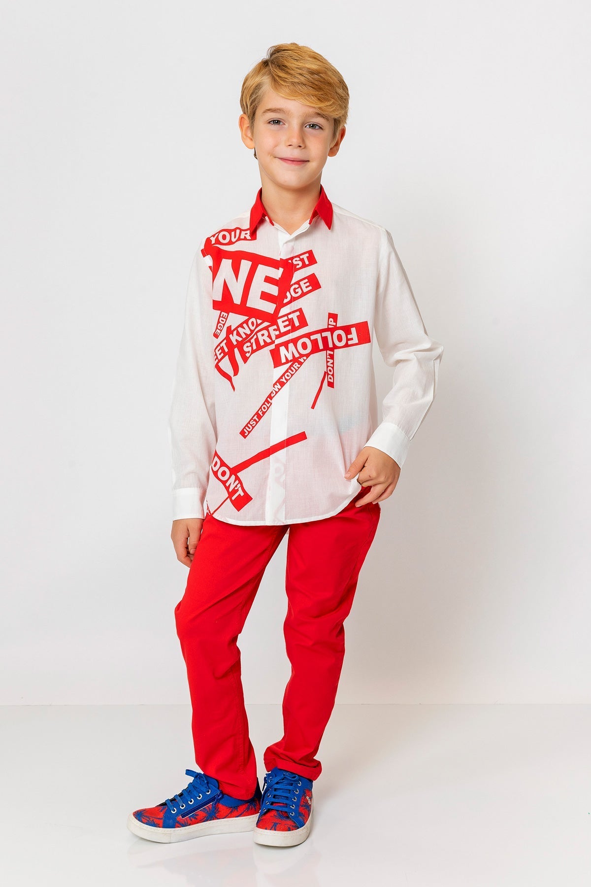 InCity Kids Boys Collar Printed Multicolor Fashion Dress Shirt InCity Boys & Girls