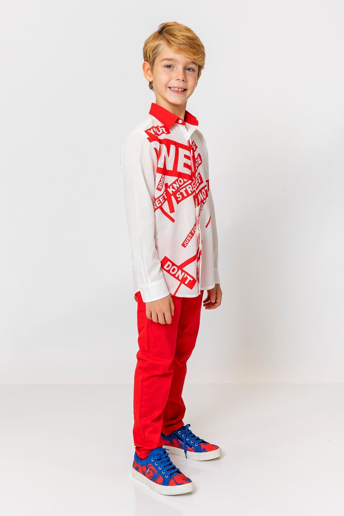 InCity Kids Boys Collar Printed Multicolor Fashion Dress Shirt InCity Boys & Girls