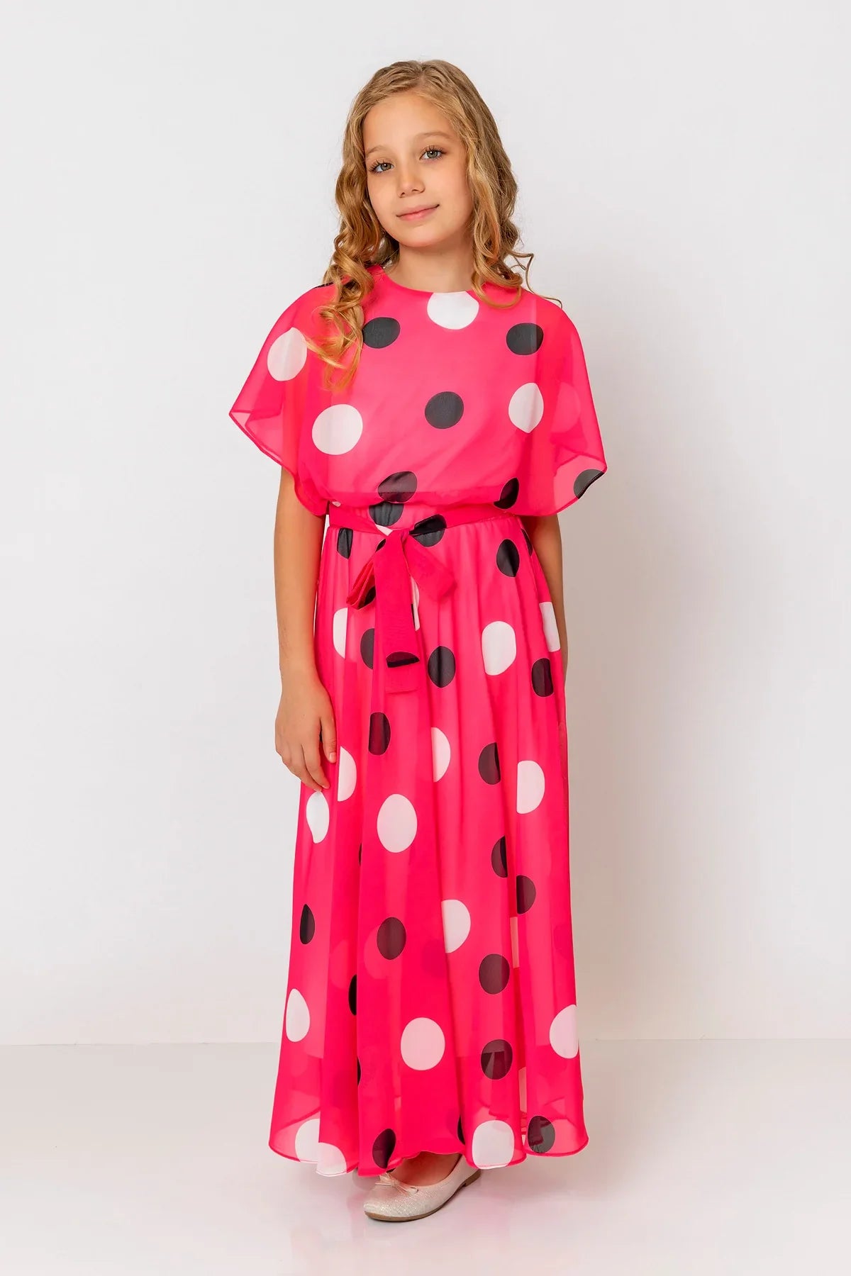 InCity Kids Girls Batwing Sleeve Polka Dot Dress InCity Boys & Girls