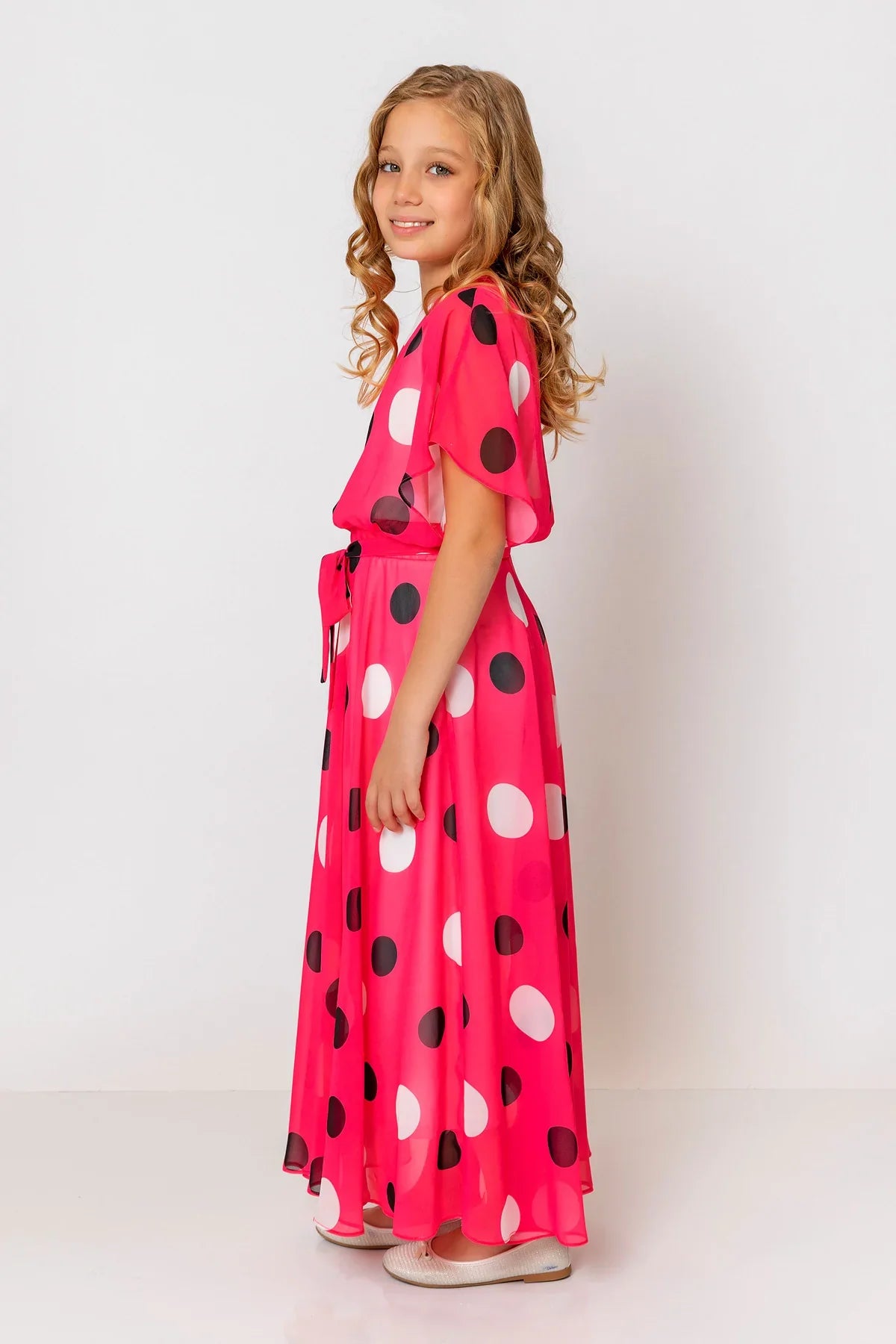 InCity Kids Girls Batwing Sleeve Polka Dot Dress InCity Boys & Girls