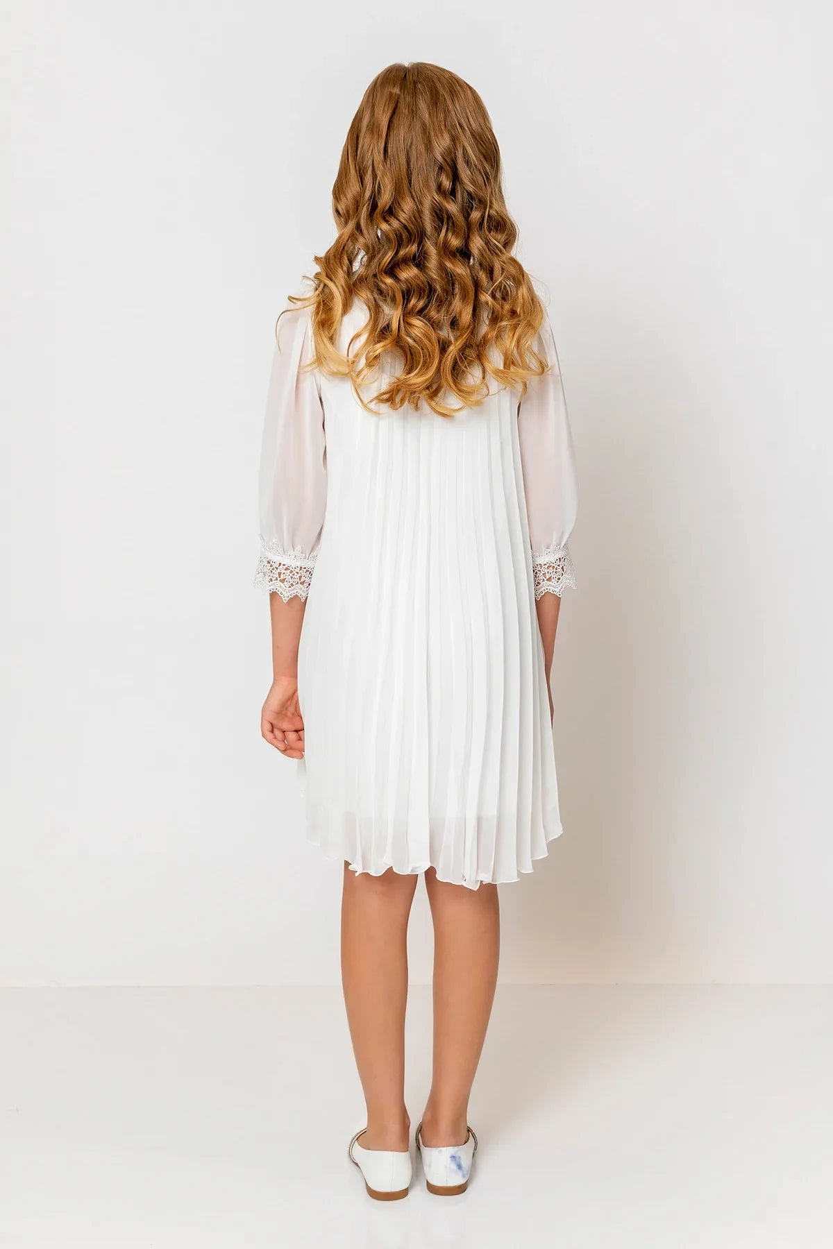 InCity Kids Girls Ribbon Neck Pleated Dress InCity Boys & Girls