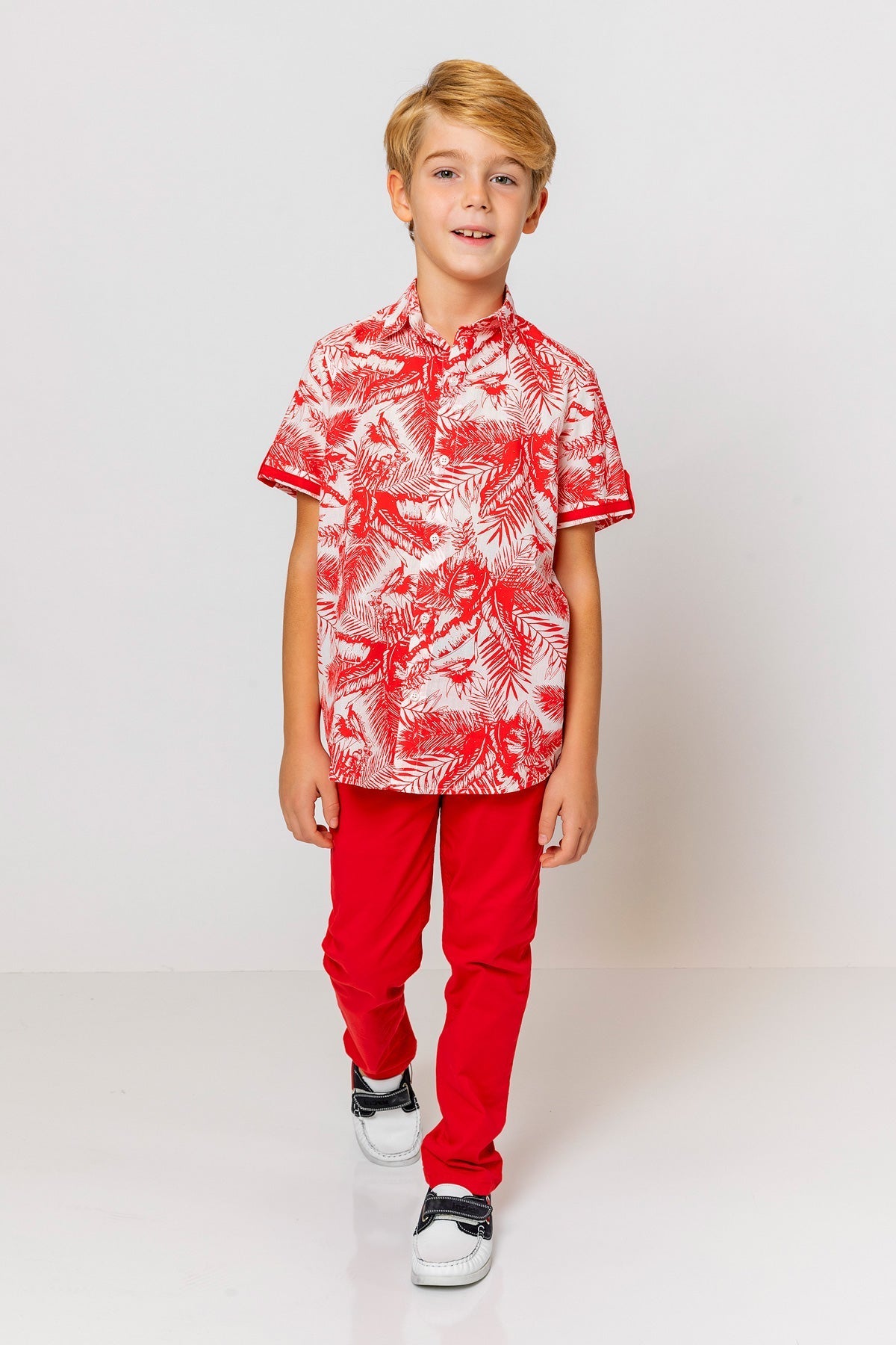 InCity Kids Boys Collared Short Sleeve Button Down Hawaiian Shirt InCity Boys & Girls