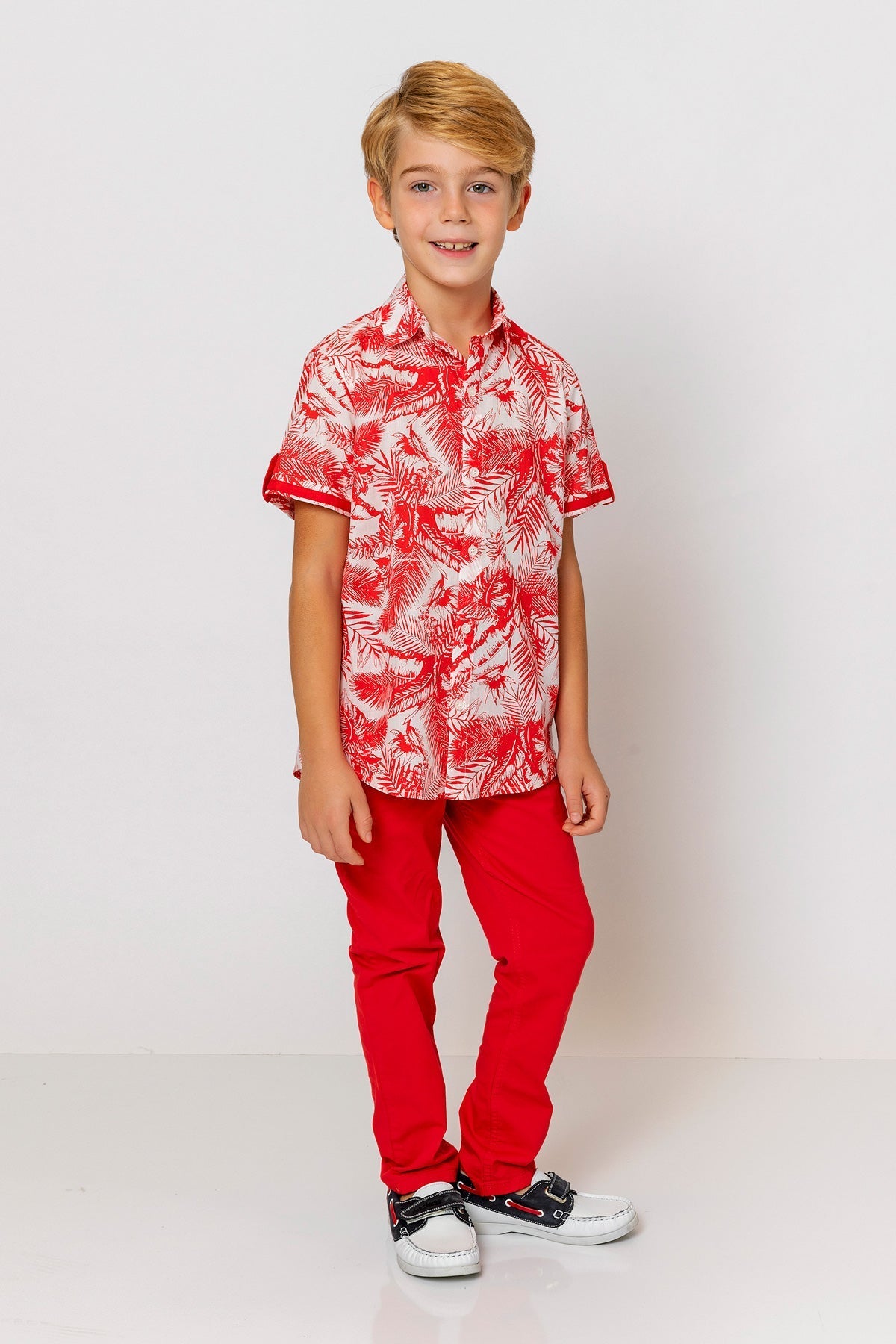 InCity Kids Boys Collared Short Sleeve Button Down Hawaiian Shirt InCity Boys & Girls