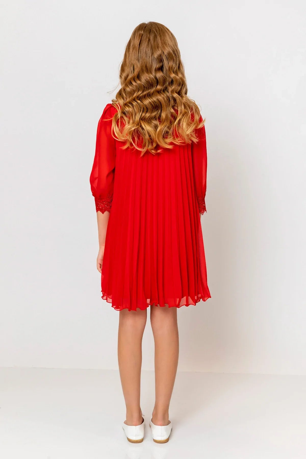 InCity Kids Girls Ribbon Neck Pleated Dress InCity Boys & Girls