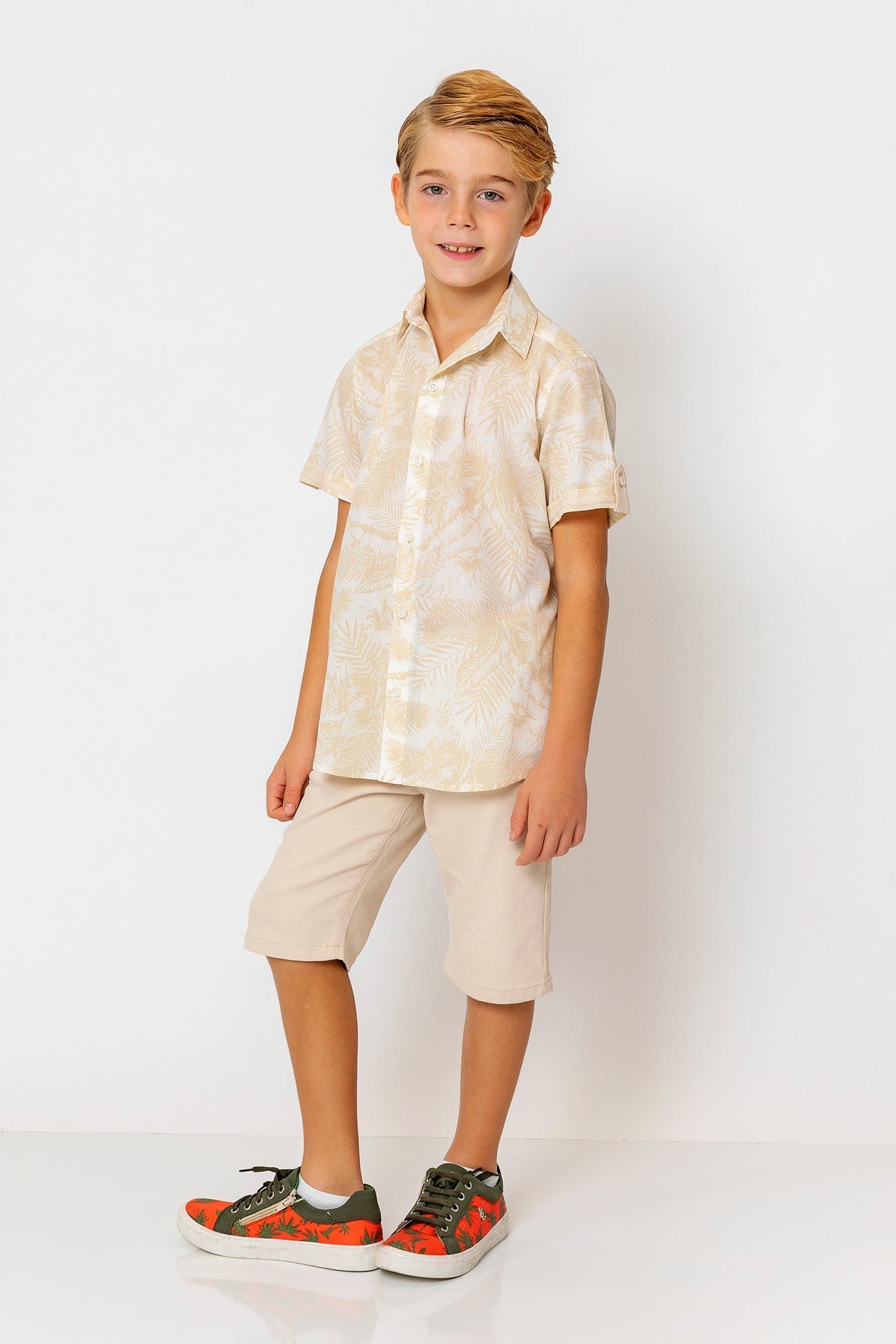 InCity Kids Boys Collared Short Sleeve Button Down Hawaiian Shirt InCity Boys & Girls