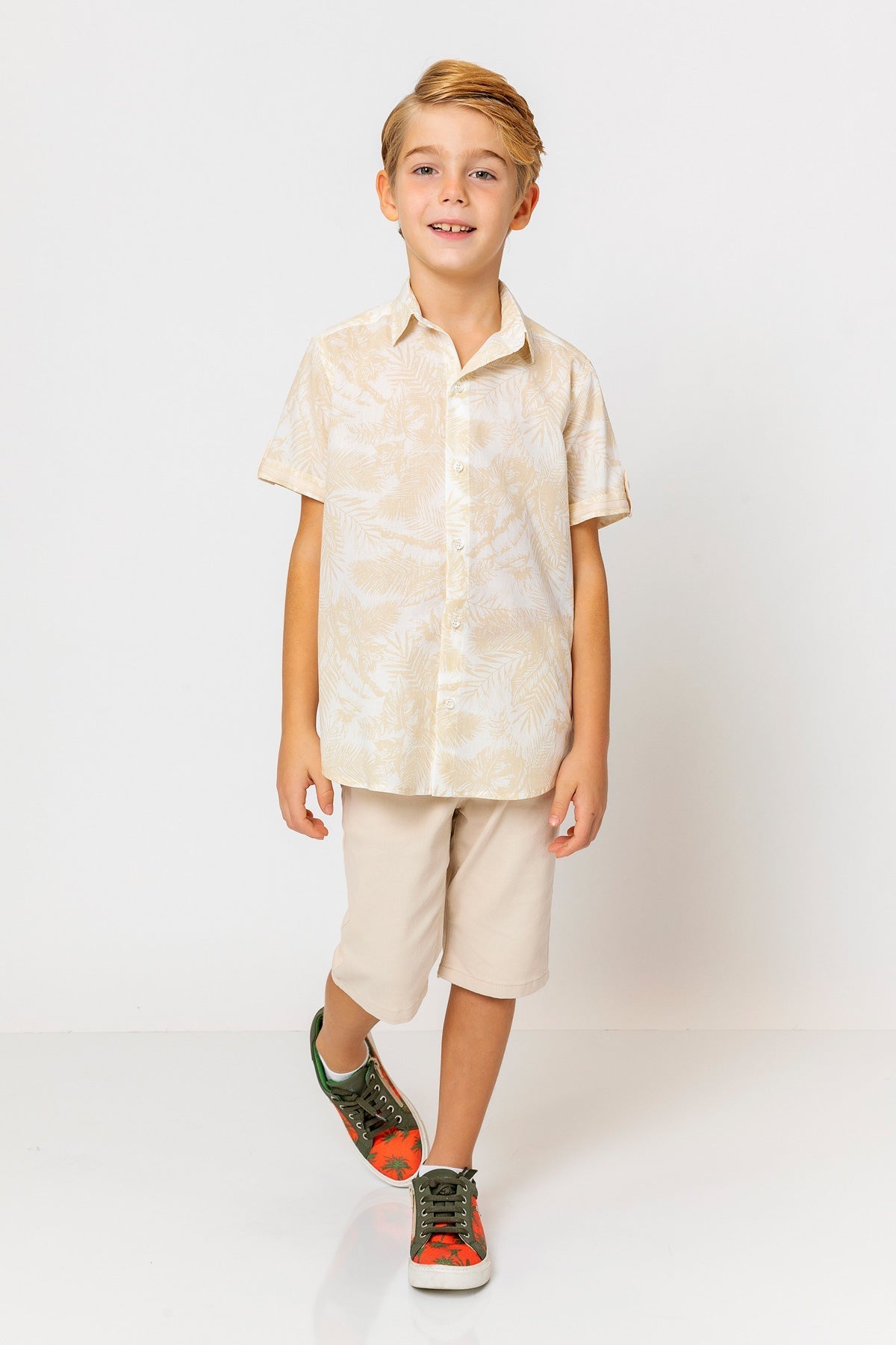 InCity Kids Boys Collared Short Sleeve Button Down Hawaiian Shirt InCity Boys & Girls