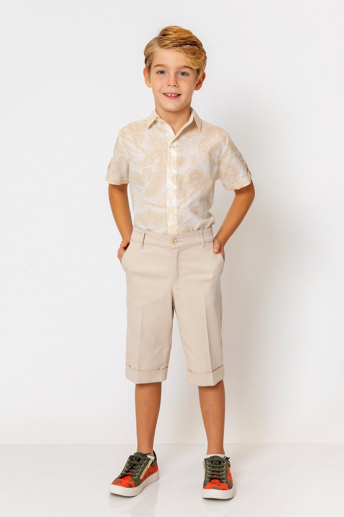InCity Kids Boys Collared Short Sleeve Button Down Hawaiian Shirt InCity Boys & Girls