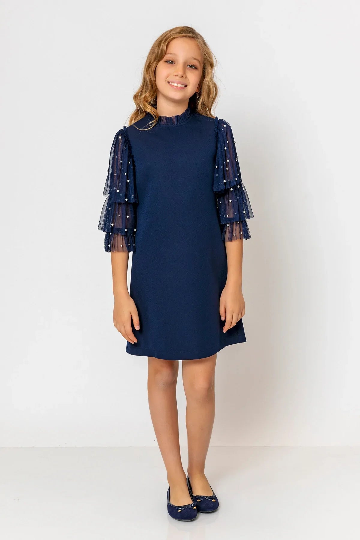 InCity Kids Girls Ruffled Transparent Sleeve Fashion Dress InCity Boys & Girls