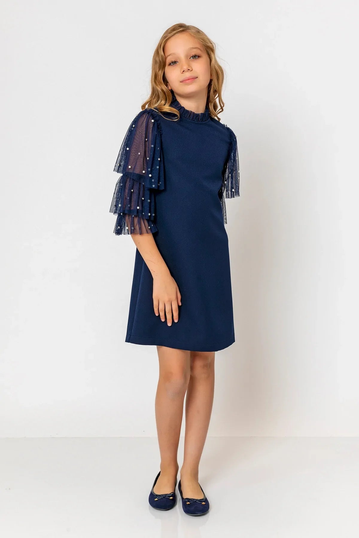 InCity Kids Girls Ruffled Transparent Sleeve Fashion Dress InCity Boys & Girls