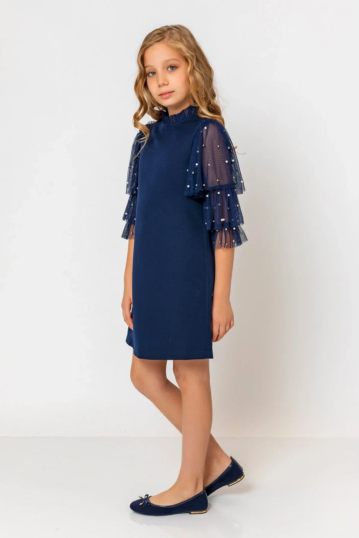 InCity Kids Girls Ruffled Transparent Sleeve Fashion Dress InCity Boys & Girls