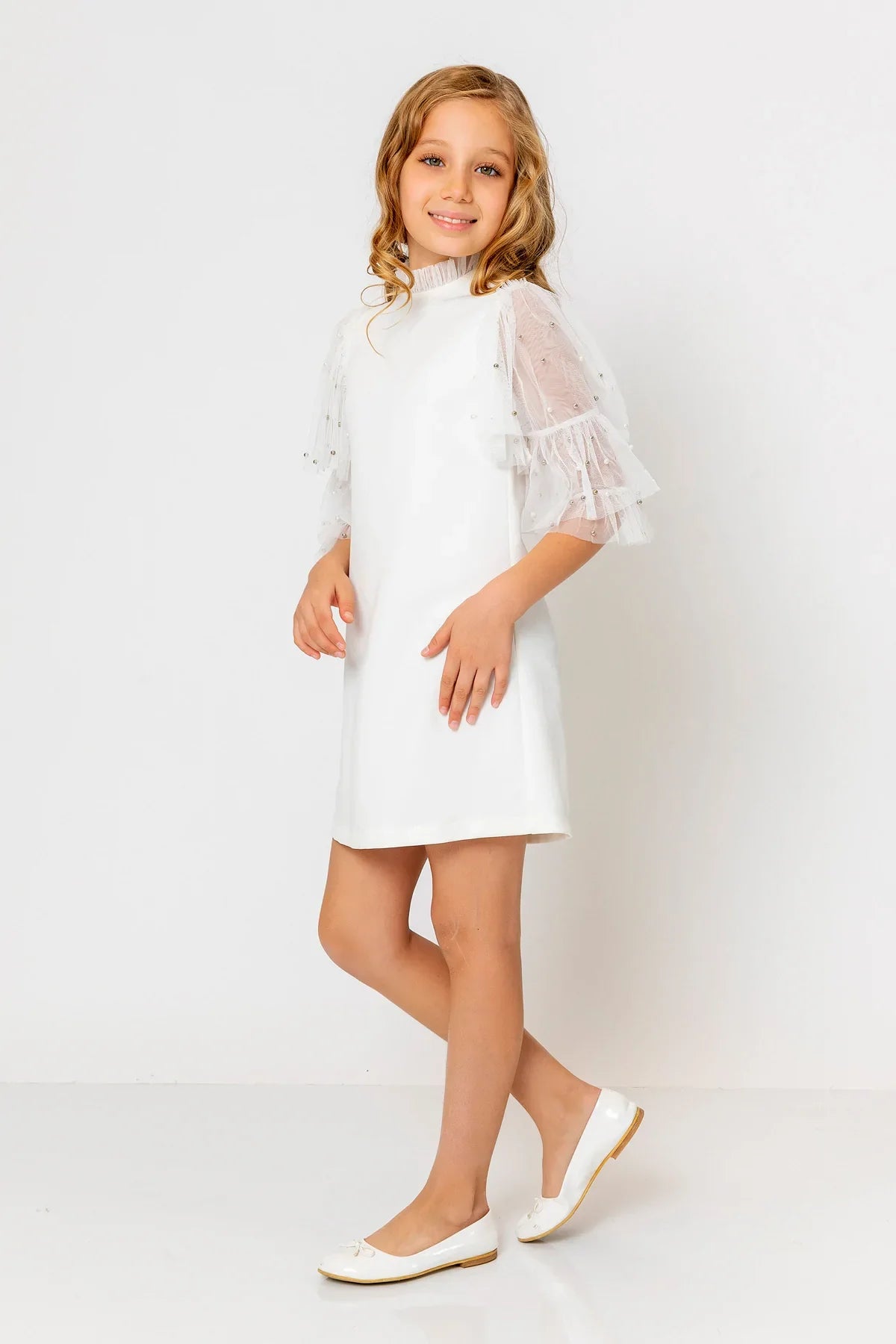 InCity Kids Girls Ruffled Transparent Sleeve Fashion Dress InCity Boys & Girls